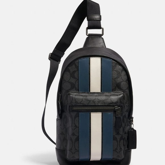 West Pack In Signature Canvas With Varsity Stripe (BRAND NEW) - Picture 1 of 3